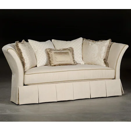 Traditional Settee Sofa with Tuxedo Styled Seat Back